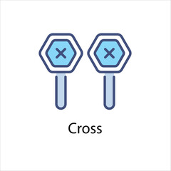 Cross vector icon