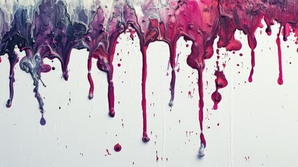 Fototapeta premium red and purple hues coat its walls Drips of paint cascade down the bottom edge and lower hemisphere
