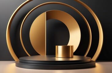 3d golden podium for your product, Black Friday concept