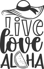 Live Love Aloha - Beach Life Illustration