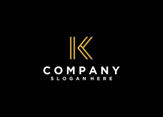 Iniial Letter K logo line design luxury