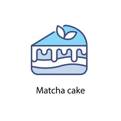 Matcha cake vector icon