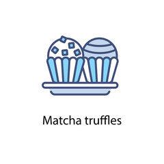 Matcha truffles vector icon