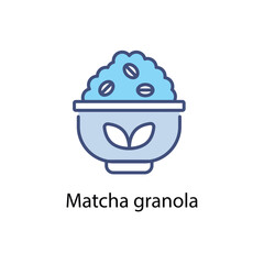 Matcha granola vector icon