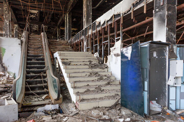 A shopping mall destroyed by a bomb attack.