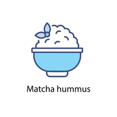 Matcha hummus vector icon