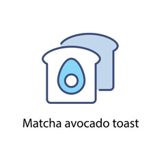Matcha avocado toast  vector icon
