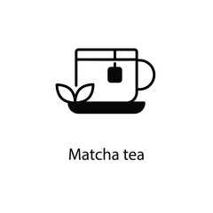 Obraz premium Matcha tea vector icon