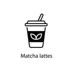 Matcha lattes vector icon