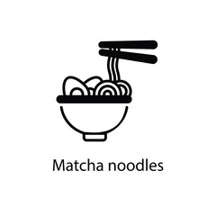 Matcha noodles vector icon