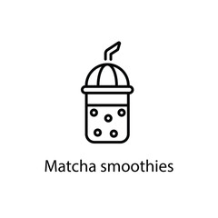 Matcha smoothies vector icon