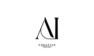 AI, IA, A, I, Abstract Letters Logo Monogram