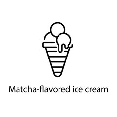 Matcha-flavored ice cream vector icon