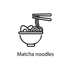 Matcha noodles vector icon