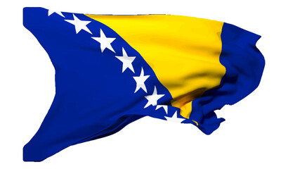 The flag of Bosnia and Herzegovina waving vector 3d illustration
