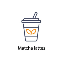 Matcha lattes vector icon