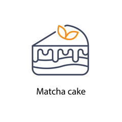 Matcha cake vector icon