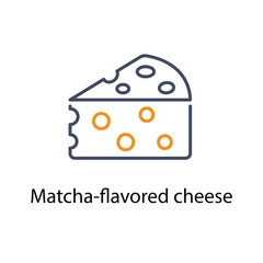 Matcha-flavored cheese vector icon
