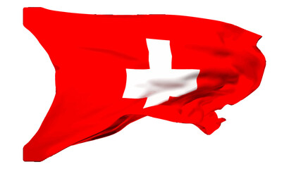 The flag of Switzerland waving vector 3d illustration