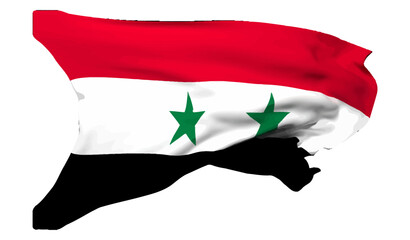 The flag of Syria waving vector 3d illustration