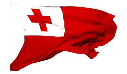 The flag of Tonga waving vector 3d illustration