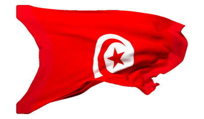 The flag of Tunisia waving vector 3d illustration