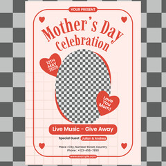 mother days print template design vector layout celebration party design template