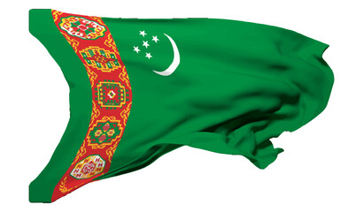 The flag of Turkmenistan waving vector 3d illustration