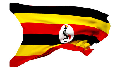 The flag of Uganda waving vector 3d illustration