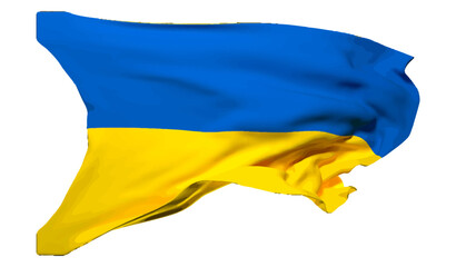 Adobe Illustrator ArtThe flag of Ukraine waving vector 3d illustrationwork