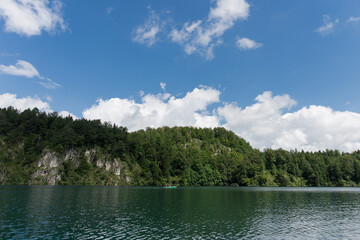 mountain view from the lake Alpsee