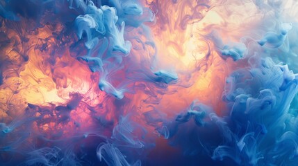 Obraz premium Luxurious abstract clouds inspired by the sky, steam, and smoke.