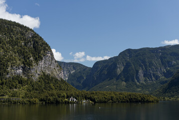 Fototapeta premium View of the Alpine mountains from Hallstatt