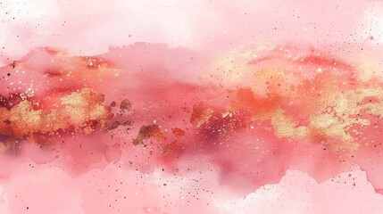 Obraz premium Pink and gold abstract painting.