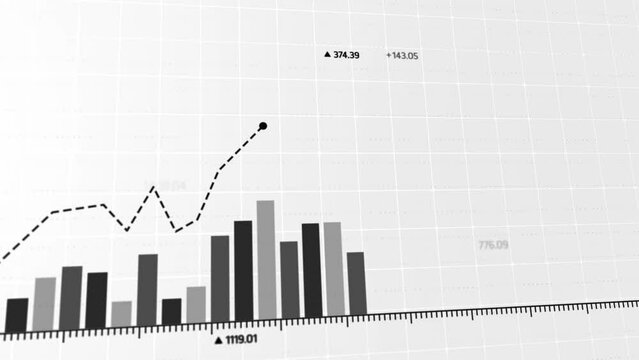 Vibrant Animated Visualization Capturing Market Dynamics with Colorful Upward and Downward Trends in Trade and Investment