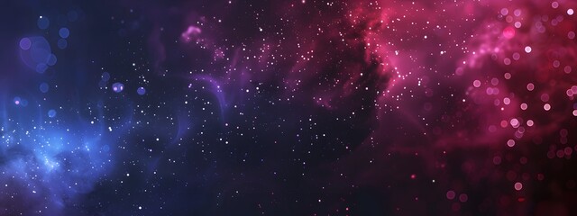 Panoramic Cosmic Background with Stars and Galaxies in Vibrant Colors