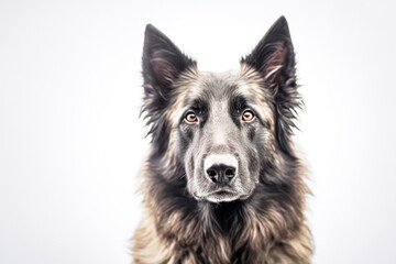 Fototapeta premium German Shepherd in studio setting against white backdrop, showcasing their playful and charming personalities in professional photoshoot.