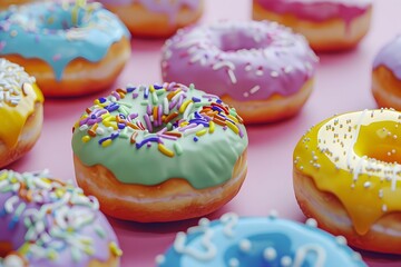 Colorful tasty donuts