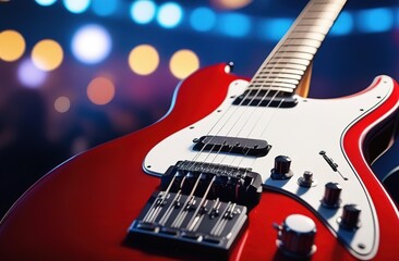 electric guitar close up on a blur background - Powered by Adobe