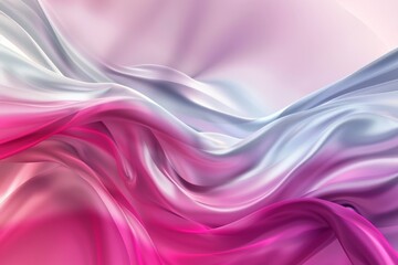 Beautiful smooth wavy abstract background with pink and white color shiny silk cloth