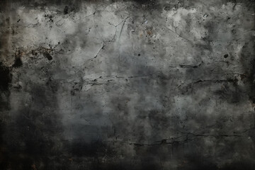Obraz premium Black gritty, scratched stucco surface with scuffs and worn marks, background aged concrete wall with crack, abstract pattern with rough texture