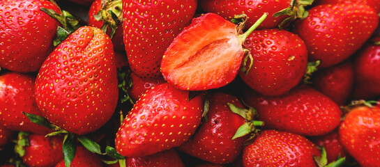 Fresh ripe strawberry as background