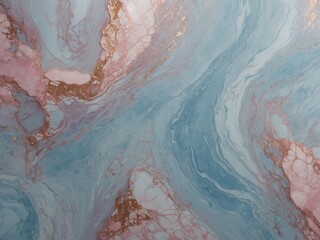 Naklejka premium Swirls of soft blue, pink marble intertwined, highlighted by veins of gold that add luxurious touch. Fluid patterns resemble ocean waves crashing into rosy shoreline.