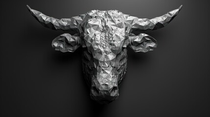 Abstract polygonal image of bull head shape