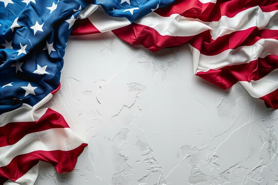 A flag on a white surface