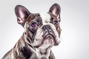 french bulldog in studio setting against white backdrop, showcasing their playful and charming personalities in professional photoshoot.