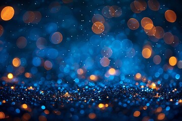 Blue and orange background with lights