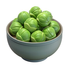 3D Vegetables and Health Food  Illustration on white background