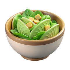 3D Vegetables and Health Food  Illustration on white background