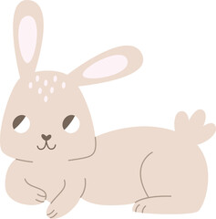 Lying Rabbit Hand Drawn